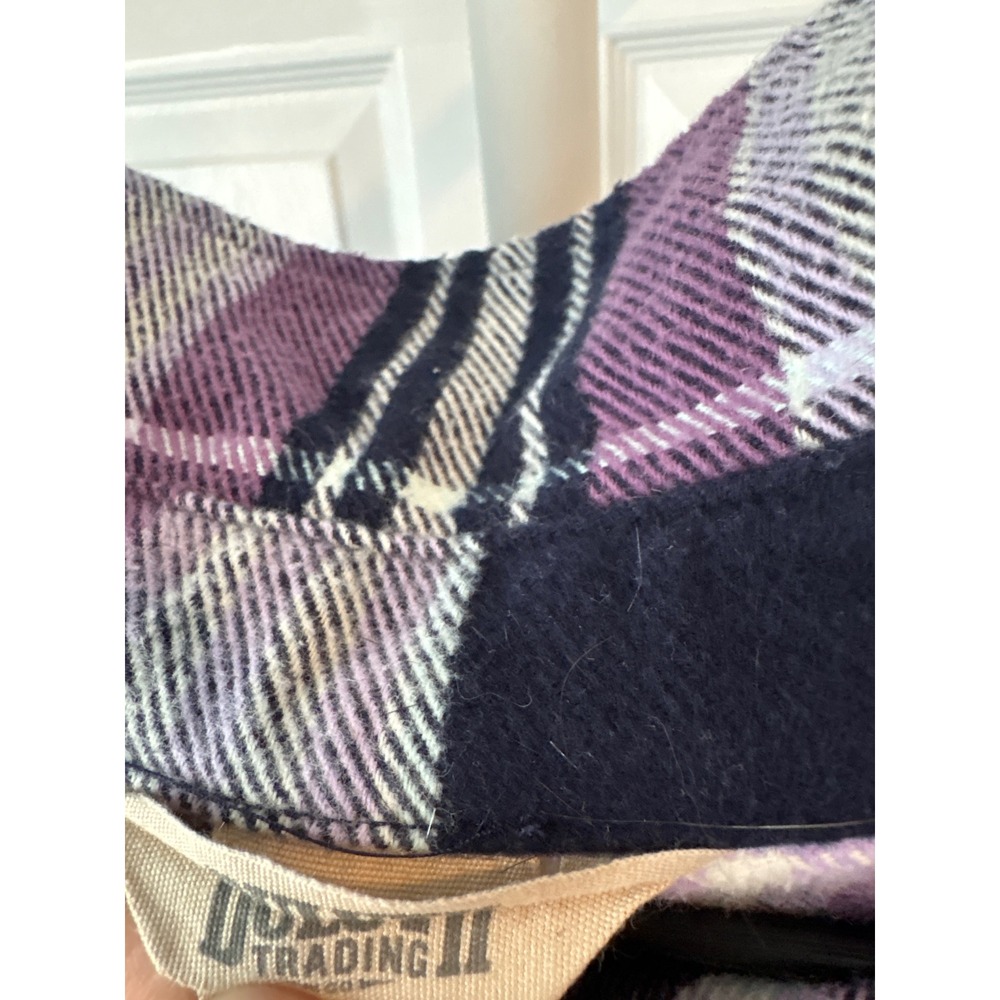 Duluth Trading flannel Shirt Womens 4X Purple Navy Plaid Long Sleeve Button Down - Picture 3 of 6